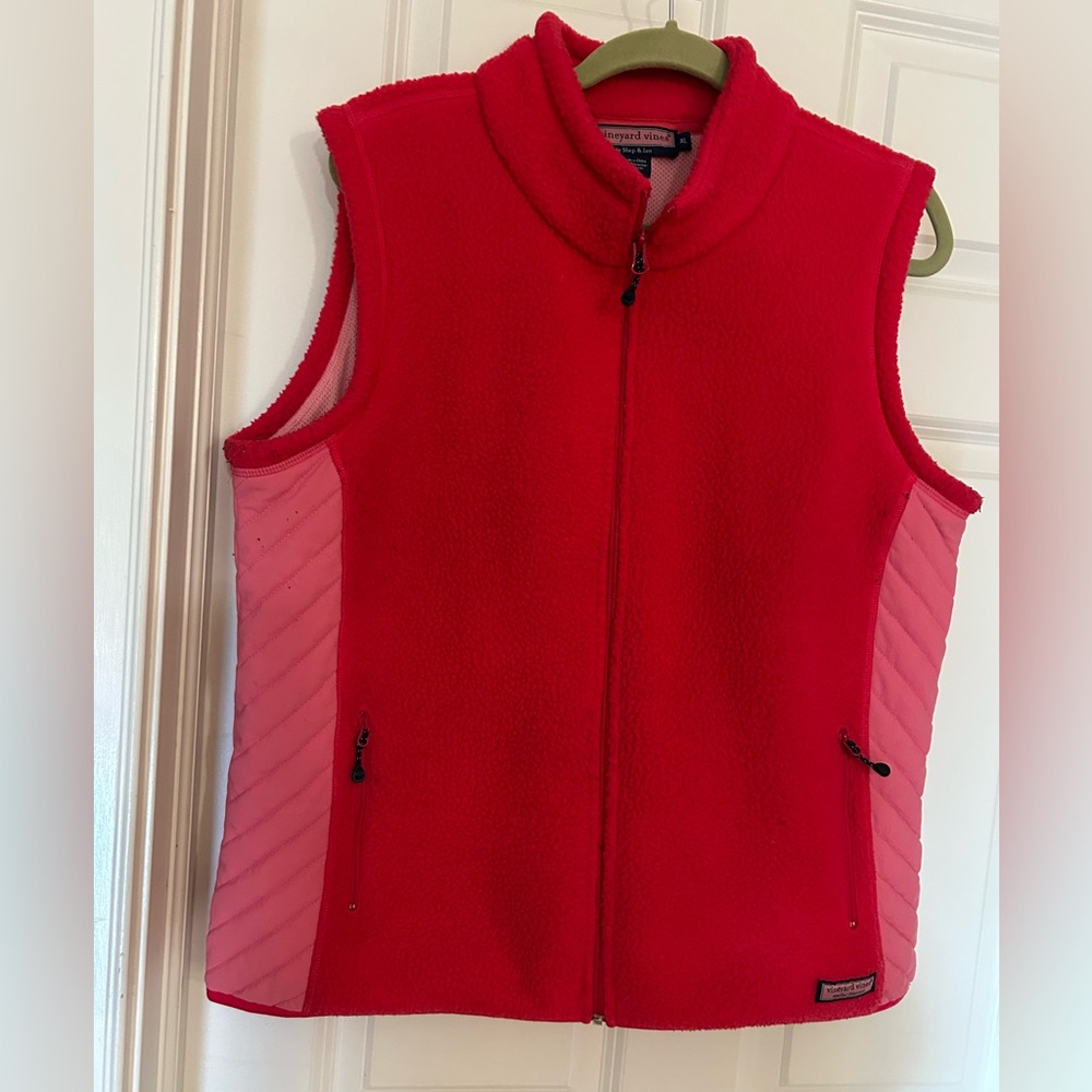 Vineyard Vines Fleece Vest with Quilted Sides -XL
